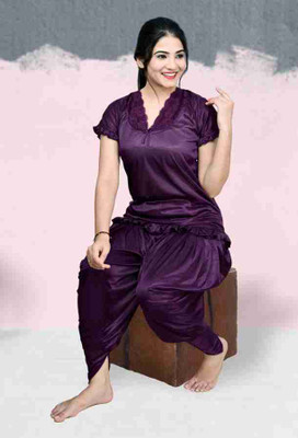 DIVYASTRI FASHION Women Solid Purple Top & Pyjama Set