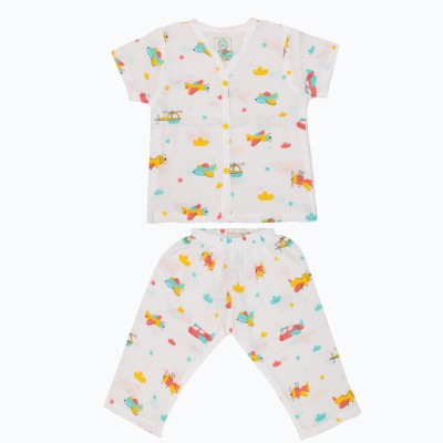 A Toddler Thing Baby Boys & Baby Girls Printed Multicolor Top & Pyjama Set