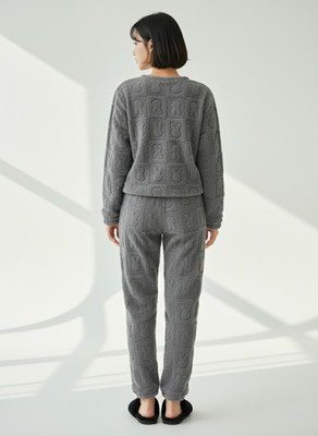 SKG Women Printed Grey Night Suit Set