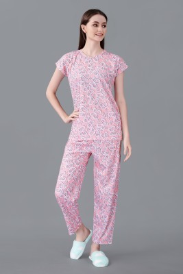 Om Enterprise Women Printed Multicolor Night Suit Set