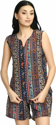 USA Fantasy Women Printed Multicolor Top & Shorts Set