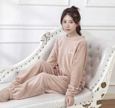 OMI Women Self Design Pink Night Suit Set