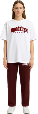 Shonisha Women Printed Maroon Night Suit Set