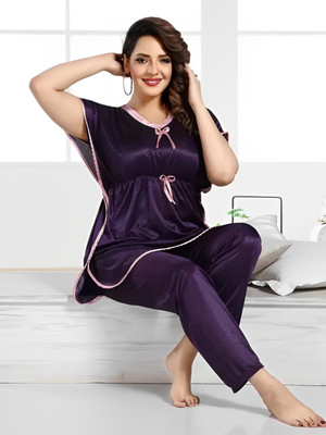 Mishko Women Solid Multicolor Top & Pyjama Set