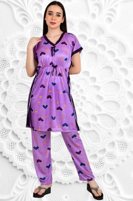 LDHSATIS Women Printed Multicolor Night Suit Set