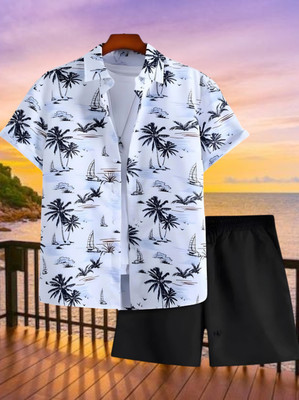 Varni Creation Men Printed Multicolor Top & Shorts Set
