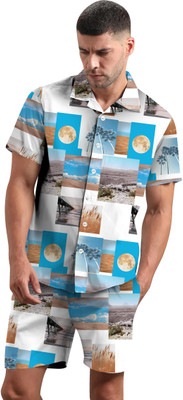 HEMAS LIFESTYLE Men Printed Multicolor Night Suit Set