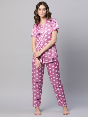 AV2 Women Printed Pink Shirt & Pyjama set