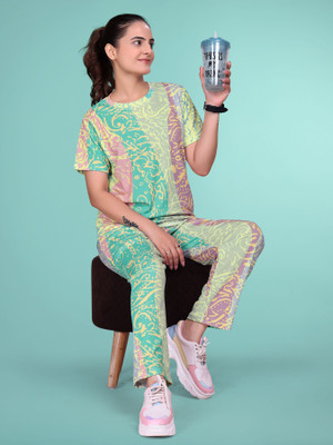 SAKARMAA Women Printed Multicolor Top & Pyjama Set