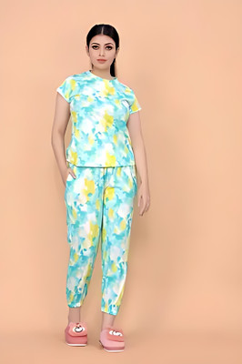 Mertens Women Printed Multicolor Night Suit Set