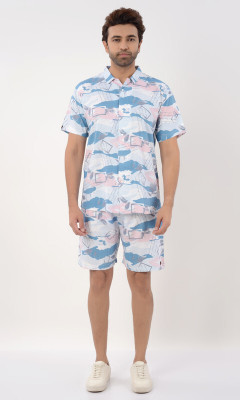 FOXPLAY Men Printed Multicolor Night Suit Set