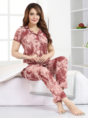 RS Girls Printed Red Shirt & Pyjama set