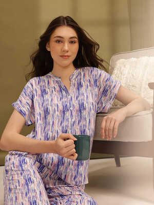 ETC Women Printed Multicolor Night Suit Set