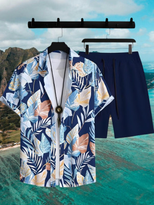 Mahek Fashion Men Printed Blue Top & Shorts Set