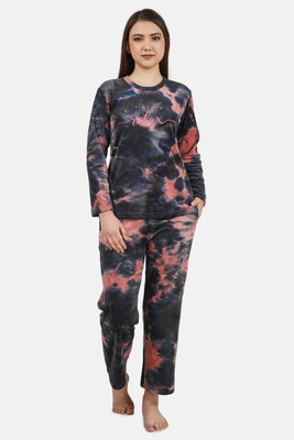 kizatextiles Women Ombre/Dyed Multicolor Top & Pyjama Set