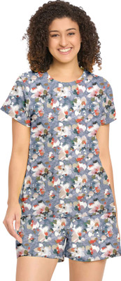 VMENTERPRISE Women Printed Multicolor Night Suit Set