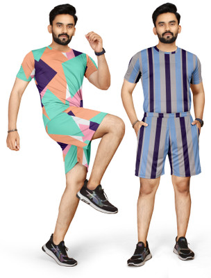 RIOCREATION Men Printed Multicolor Night Suit Set
