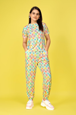 DADX Women Printed Multicolor Top & Pyjama Set