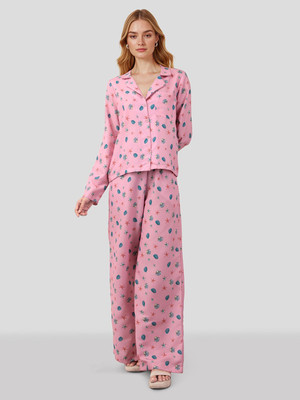 Mast & Harbour Women Printed Pink Night Suit Set