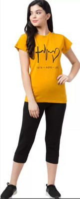 DRUZZEE Women Printed Multicolor Top & Capri Set