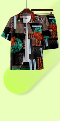 7starenterprise7 Men Printed Multicolor Night Suit Set