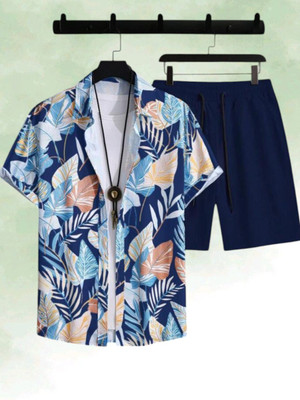 SEVENTEENSTITCH Men Printed Multicolor Top & Shorts Set