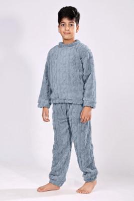Stem Rope Boys & Girls Printed Blue Night Suit Set