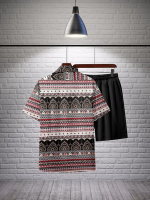 GLORI STAR Men Printed Multicolor Night Suit Set