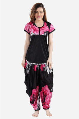 DreamBe Women Floral Print Pink Top & Pyjama Set