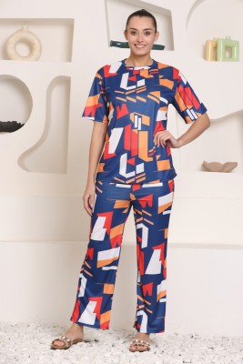 Zicada Women Printed Multicolor Top & Pyjama Set