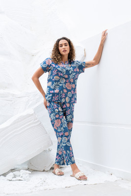 Sanskrutihomes Women Printed Multicolor Top & Pyjama Set