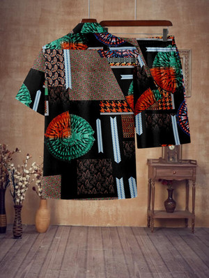 GLORI STAR Men Printed Multicolor Night Suit Set