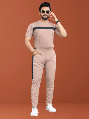 Bajrangfab Men Self Design Beige Night Suit Set
