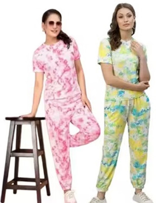 Lomidze Women Printed Multicolor Top & Pyjama Set