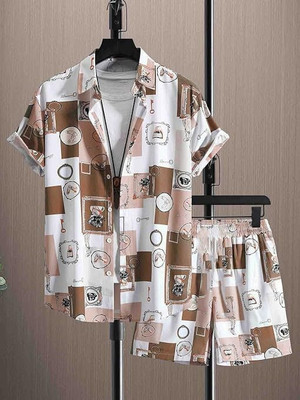 Shree Hari Styles Men Printed Multicolor Night Suit Set