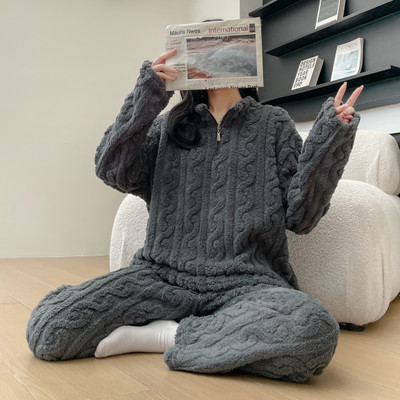Moka Women Self Design Grey Top & Pyjama Set