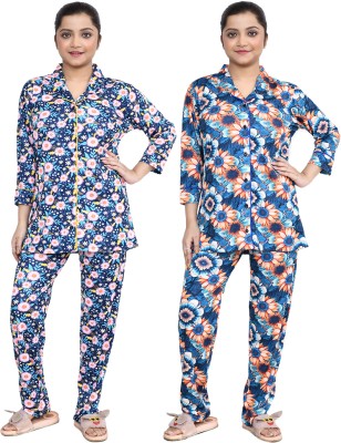 RAPL BHARAT Women Printed Multicolor Night Suit Set