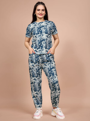 DreamBe Women Printed Multicolor Top & Pyjama Set
