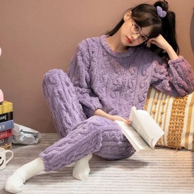 Lugo Women Self Design Purple Night Suit Set