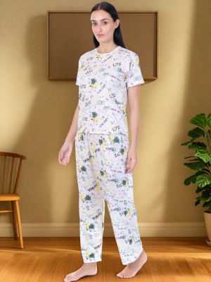 Marc Luarente Women Printed Green Night Suit Set