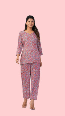 NeerajFashion Women Floral Print Multicolor Top & Pyjama Set
