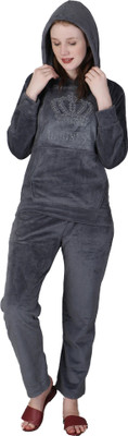 ABACADA'S GAJAB Women Solid Grey Night Suit Set