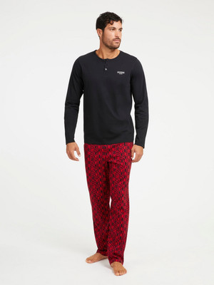 Guess Men Printed Multicolor Top & Pyjama Set