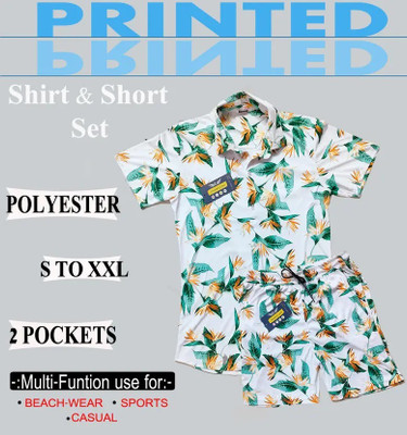 MUMIN Men Printed Light Green Night Suit Set