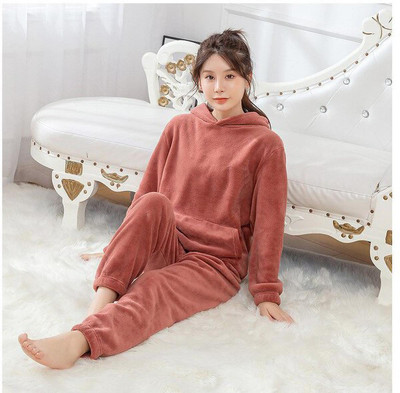 Pollo Loco Women Solid Maroon Night Suit Set