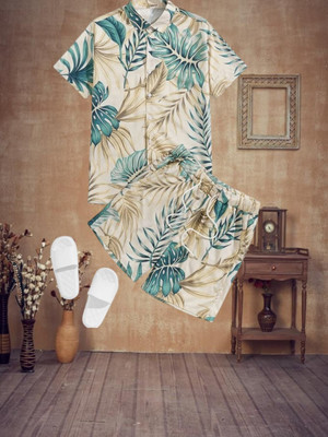 GLORI STAR Men Printed Multicolor Night Suit Set