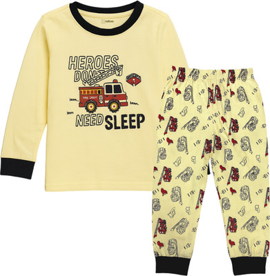 Luay Baby Boys & Baby Girls Printed White Night Suit Set