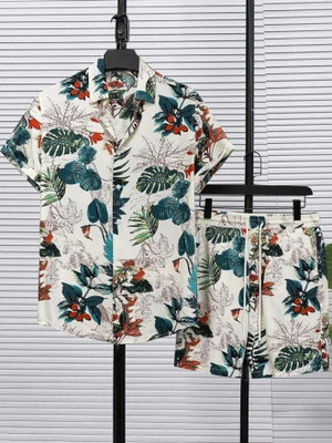 LG FASHION Men Printed Green Night Suit Set