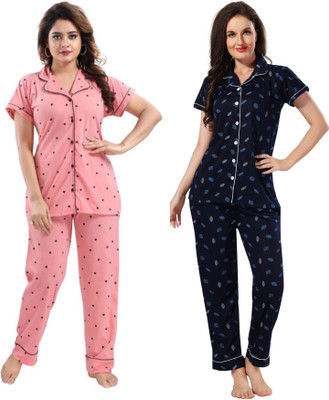SHAMAENTERPRISE Women Printed Multicolor Night Suit Set