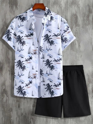 DHAMELIYA ENTERPRISE Men Printed White Night Suit Set